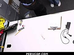 Shoplifting Sneakers Gets Her Raunchy Office Blowjob To Avoid Jail