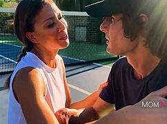 tennis stepmom rides my penis outdoors after workout