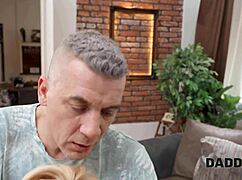 sexy blondie enjoys cheating with boyfriends daddy at home