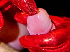 Close up blowjob puts a silicone plug on me comfortably