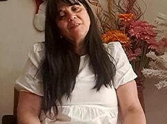 Stepmom shows off her big natural tits for you in lingerie