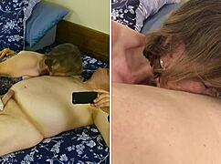 granny carmen deepthroating cock sucking cum in mouth