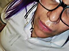 Mexican student covered in cum after blowbang