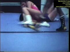 Mixed wrestling turns into hot catfight