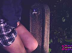 She Loves Pissing In The Garden At Night