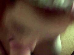 big natural tits bouncing while karla rose devours my wrapped cock pov
