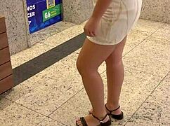 Brazilian housewife fucks shopping worker in parking lot after getting horny