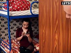 Cum Hungry Brunette Is Ready For Anal Sex With Hostel Stranger. Horny Hostel