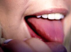 Horny blonde gives boyfriend blowjob on cam